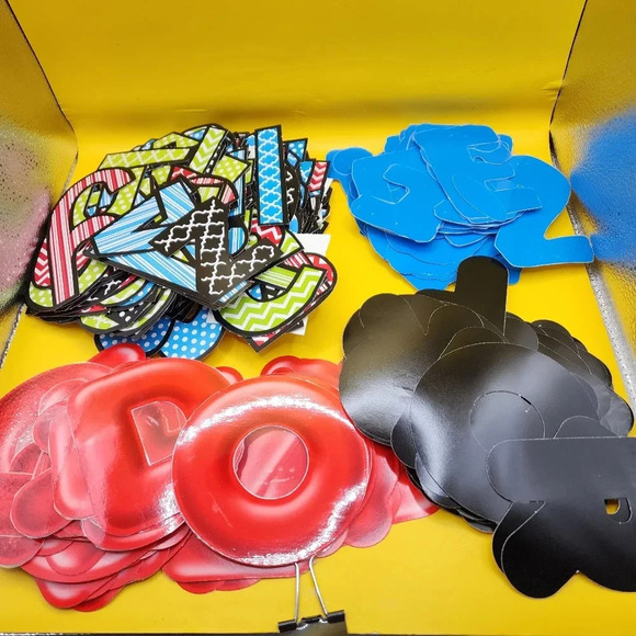 Hundreds of Punch Out Coated Letters Numbers Lot Children Learning School - Picture 1 of 4